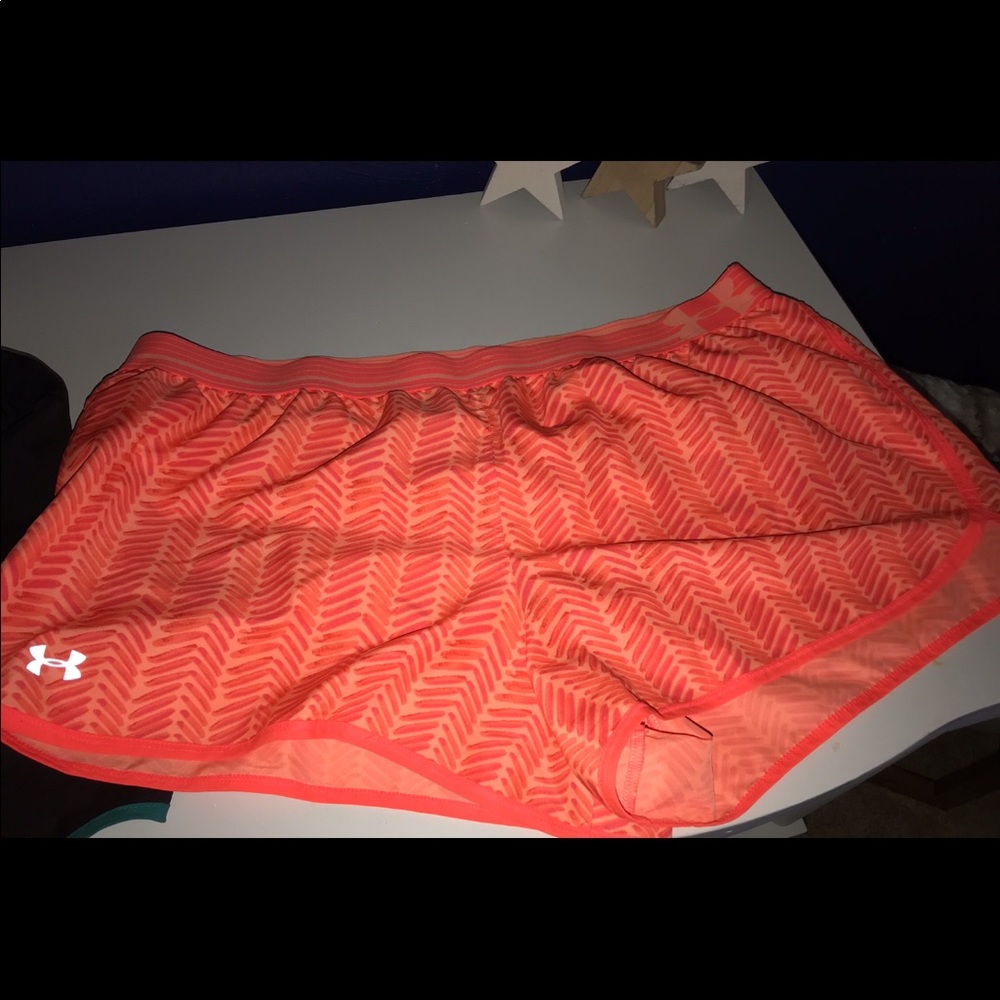 Orange Under Armour Athletic Shorts